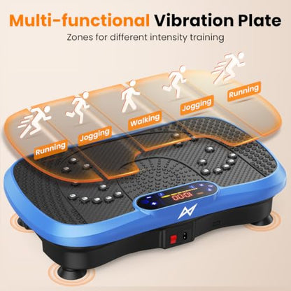 AXV Vibration Plate Exercise Machine Fitness Platform Body Vibrating Board - color: SLIM.BLUE
