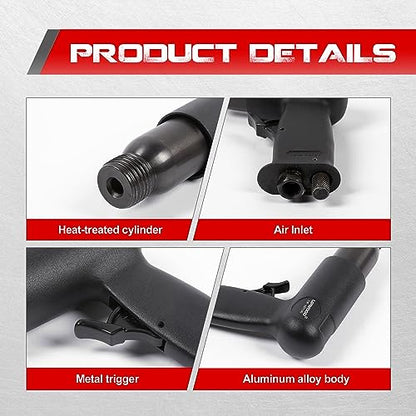 UW-AH190 Medium Barrel Air Hammer Kit with Quick Change Retainer and 4 Chisels, 2-5/8 Inch Stroke, 3500 BPM, Lightweight - style: UW-AH190 Medium Barrel