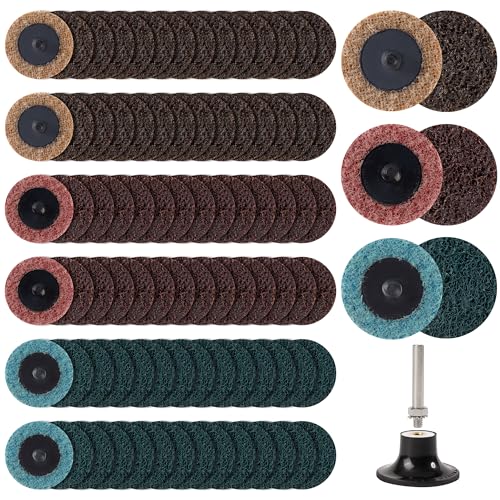 46 PCS Sanding Discs 2 Inch Quick Change Sanding Discs Die Grinder Sanding Disc Fine Coarse Medium Surface Conditioning Discs for Burr Finish Rust Paint Removal - style: 46PCS
