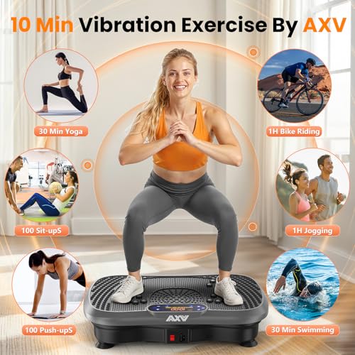 AXV Vibration Plate Exercise Machine Fitness Platform Body Vibrating Board - color: BT.PRO.GRAY