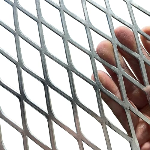 36"X18" 14 Gauge Expanded Metal Sheet Metal Diamond Mesh 0.6"X1.6" Expanded & Perforated Sheets Flattened-for Screen Door Grill,Window Security Grill Screen Door Protector - size: 36"X18"