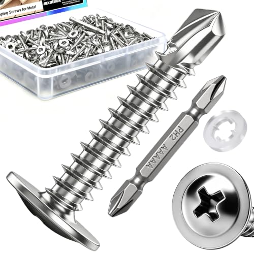 mxuteuk 240PCS #8×1-1/2" Self Drilling Screws, 410 Stainless Steel - size: SV #8×1-1/2"