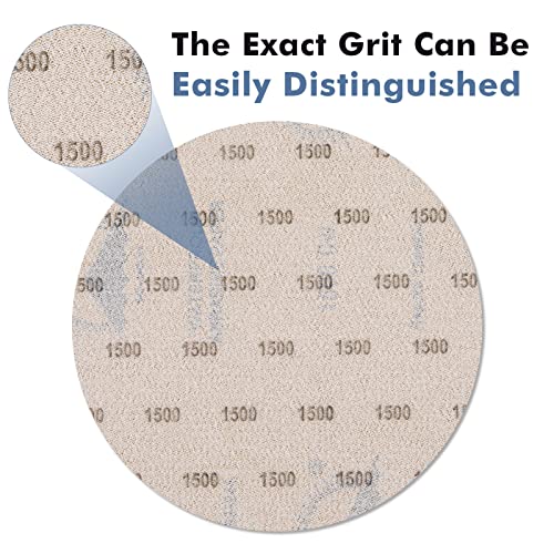 6 Inch 25 PCS 1500 Grit Sanding Disc Wet Dry Sandpaper Hook Loop Sand Paper - style: Grit 1500