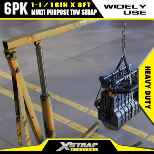 XSTRAP STANDARD 6PK 1"x8' Lift Sling Straps Wear Guard End Heavy Duty Strap - style: 6pk 1''x8ft