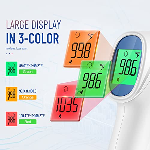 Forehead Thermometer for Adults and Kids, Non Contact, Fast Accurate Result - color: White