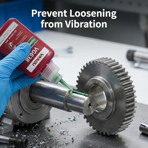VG638 Retaining Compound, High Strength Cylindrical Adhesive for Bearings, Shafts & Gears - Fills Gaps up to 0.25mm, Restores Worn Parts, Green Anaerobic Glue, 1.69 fl oz - size: VG638, style: 1 Pack