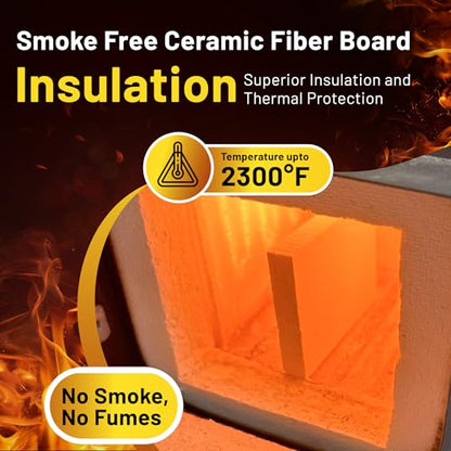 Lynn Manufacturing 1/2” Thick 12" x 16" (2-Pack) 2300F Smoke Free Ceramic Fiber Board Fireproof Insulation, 3326A