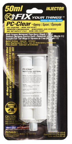PC Products PC-Clear Epoxy Adhesive Liquid, 50ml Cartridge, Clear 75005 - size: 1.7 oz Cartridge, 1-Pack