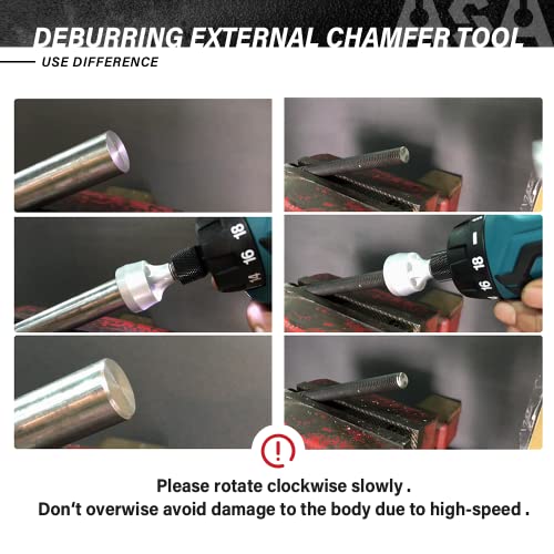 ASA Tools Deburring External Chamfer Tool, Tungsten Blade, Deburring Drill Bit, Remove Burr Tools Fits for 1/2"-1 3/8"(13mm-35mm) - size: Deburring Drill Bit 13mm-35mm