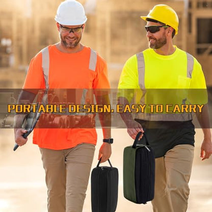 Eccliy 4 Pack Tool Bags Pouch Canvas Zipper Utility Tote Bag 12 Inch Small Tool Bags Dual Compartments Toolboxes for Men Electrician Mechanic Tools Storage(Black, Khaki, Army Green, Gray) - color: Black, Khaki, Army Green, Gray