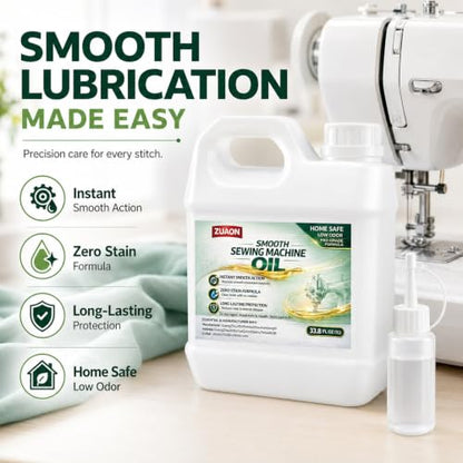 33.8oz Sewing Machine Oil Kit, Machine Lubricating Oil with Refill Bottles and Funnels for Sewing Machines Moving Parts, Sergers, Overlock, Embroidery Machines, Textile Machines, Sewing Supplies - size: 32oz