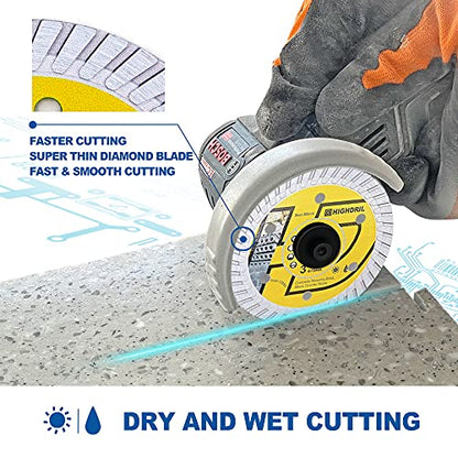HIGHDRIL 10PCS Diamond Saw Blade,3In/75mm x Arbor 3/8Inch/10mm for Granite,Hard Concrete,Ceramic,Hard Porcelain(10PCS) - size: Concrete saw blade-10PCS
