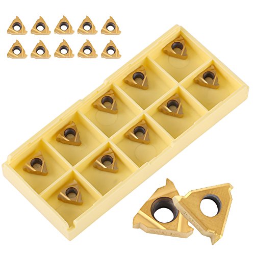 10pcs Carbide Lathe Threading Inserts 11IR A60 CNC Turning Blades for Tool Holder Replacement and Hardened Steel Cutting