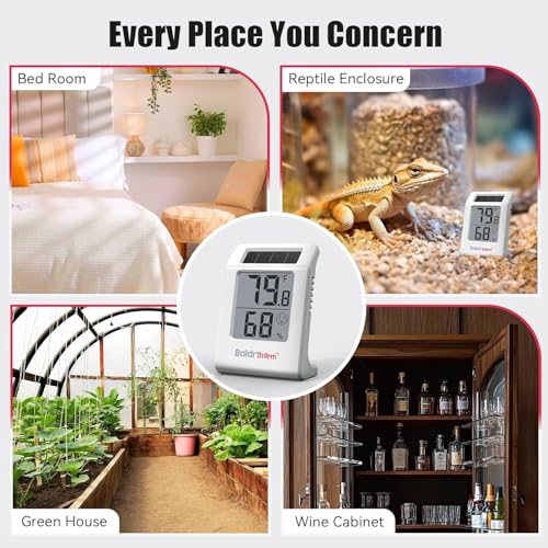 BaldrTherm Digital Thermometer Humidity Gauge Meter - color: White, 1Pack