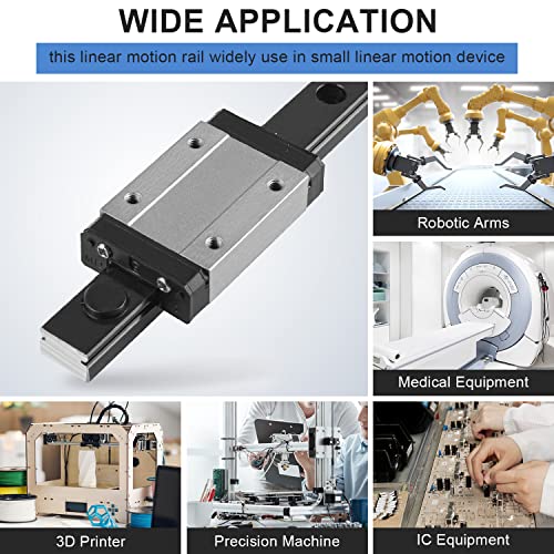 MGN9 350mm Linear Rail Guide Miniature Linear Slide Guide Rail with MGN9H Bearing Block for DIY 3D Printing (MGN9H-350mm 1pcs) - color: MGN9H Black, size: 350mm