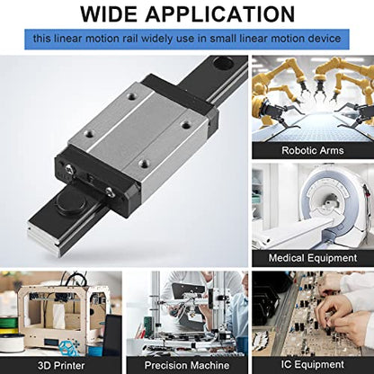 MGN9 350mm Linear Rail Guide Miniature Linear Slide Guide Rail with MGN9H Bearing Block for DIY 3D Printing (MGN9H-350mm 1pcs) - color: MGN9H Black, size: 350mm