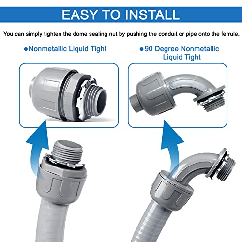 Liquid-Tight Conduit and Connector Kit 1/2 Inch 25 Ft - size: 1/2IN,25FT