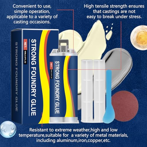 Strong Foundry Glue, Metal Repair Glue,High Temperature Resistant Casting Repair, Magic Welding Glues Premium Liquid Welding Filler for Metal Defects and Repairs(2Pcs-85ml)