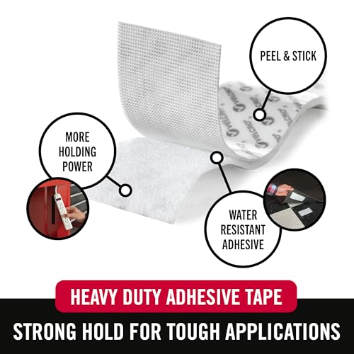 VELCRO Brand - Industrial Strength | Indoor & Outdoor Use, Superior Holding Power on Smooth Surfaces, Size 10ft x 2in | Tape, White - (Pack of 12) - color: White, size: 10ft x 2in (Pack of 12)