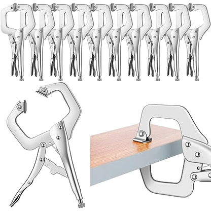 Yexiya 10 Pcs Locking C Clamps, Adjustable with Swivel Pad, 10 Pcs, 6 Inch - size: 6 Inch