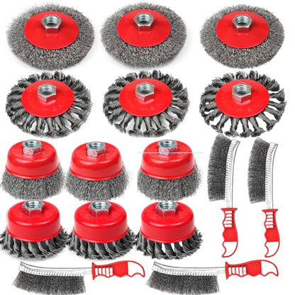 10 Pack Wire Wheel Brush for Angle Grinder & 4pcs Scratch Brushes - size: 16PCS