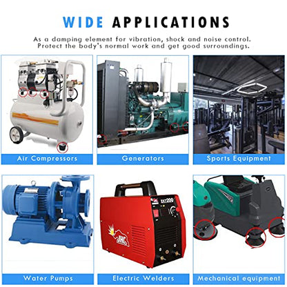 M6 Rubber Isolator Mounts with Studs Air Compressor Pump Shock Absorbers - size: VV-M6x18-20x15