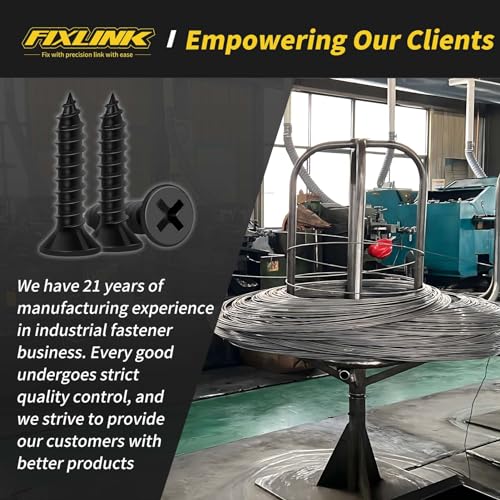 Wood Screws 3/4 Inch, 120PCS, FIXLINK #8 x 3/4" Flat Head Black Screws - size: #8 x 3/4"