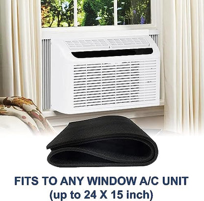 HQRP 2-pack Cut to Fit Foam Filter for Window Air Conditioning Unit, Furnace Unit, AC Vent Filters, Furnace, RV, Range Hood, etc., 24" x 15" x 1/4", Washable & Reusable