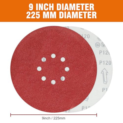 30 PCS 9 Inch Drywall Sanding Discs 120 Grit 8 Hole - color: 8 Hole, size: Grit 120