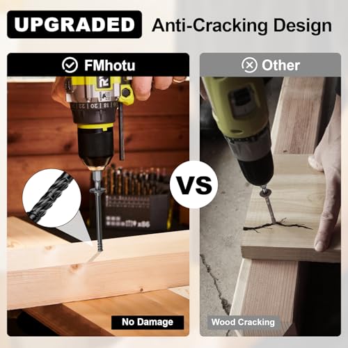 FMhotu #14 Heavy-Duty Wood Screws (4-1/2 Inch,50Pcs,Black) - color: Black, size: #14 x 4-1/2"