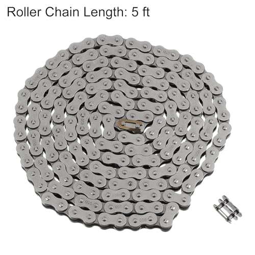 uxcell 05B Metric Standard Roller Chain, 5 Feet Carbon Steel Chains 8mm