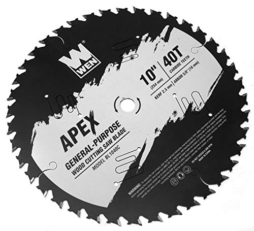 WEN BL1040C Apex 10-Inch 40-Tooth Carbide-Tipped General-Purpose Industrial-Grade Woodworking Saw Blade with Cool-Cut Coating - style: Premium