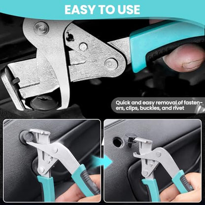 Car Clip Pliers, Efficient Multi-Functional Automotive Snap Pliers, Clip Removal Tool, Trim Tools Removal, Easy to Without Damage Remove Fasteners Clips Buckles and Rivets - color: Blue 1Pc