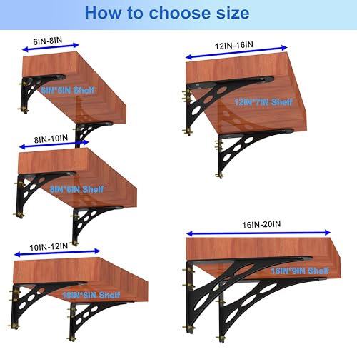 16 x 9 in Black Heavy Duty Floating Shelf Brackets, Holds 1000lb - color: Black Max Load 1000 Lbs, size: 16IN×9IN