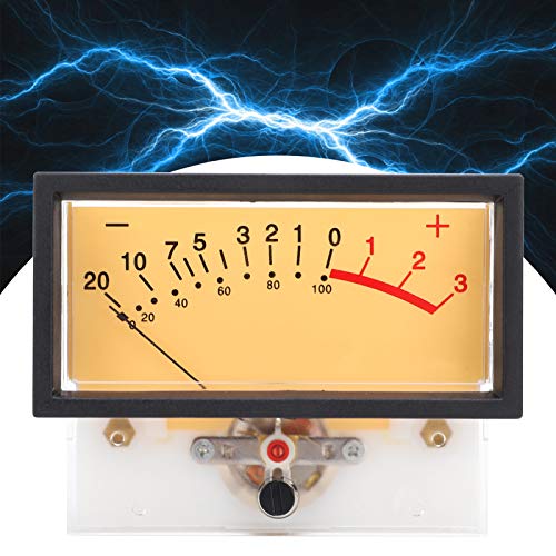 VU Meter Audio Level Indicator with Large Analog Pointer Dial for Car Stereo Home Recording Studio Power Amplifier