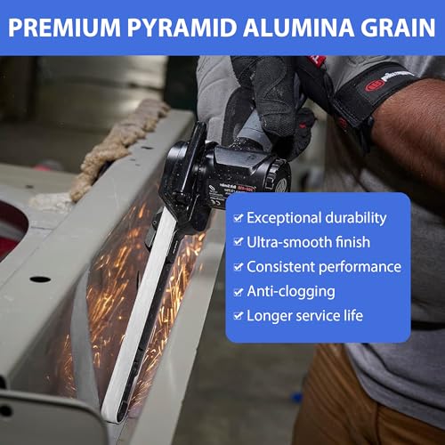 1/2 x 18 Inch Sanding Belts 5000 Grit, 10 Pack -Ultra Fine Pyramid Alumina Abrasive Belts for Air File Belt Sander, Auto Clear-Coat, Woodworking & Metal Finishing, 1/2x18 Inch Sander Belt - color: 5000 Grit (10 Pack)