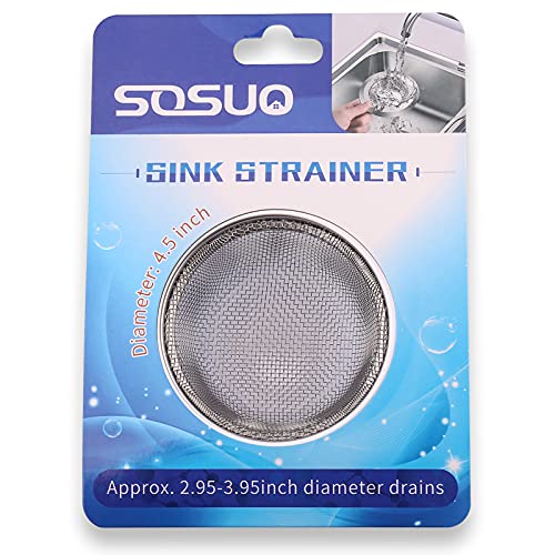 2Pcs Kitchen Sink Strainer, Stainless Steel Mesh Sink Drain Cover, Large Wide Rim 4.5" Diameter Sink Drain Strainer Basket Catcher - style: 4.5" Fine Mesh