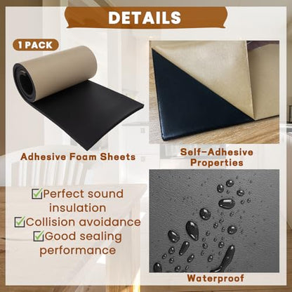 Adhesive Neoprene Sheet 1/2" x 12" x 54", Shock Pad Gaskets