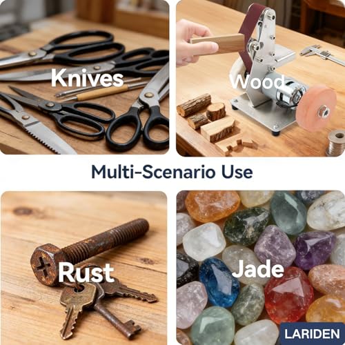 3-In-1 Mini Belt Sander, Adjustable Speed Electric Bench Grinder Sanding Machine, Table Top Grinder Polisher for DIY Craft Wood Stained Glass Jewelry Making Bench Grinder - size: 15x12x18cm/5.9x4.72x7.09in