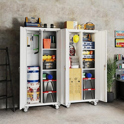 DUMOS 72 Inch Metal Garage Storage Cabinet, Rolling Tool Cabinet