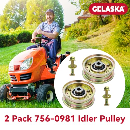 GELASKA 2Pack 756-0981A 756-04224 Idler Pulley for Cub Cadet LT1050 LT1042 - color: A9 2x756-0981