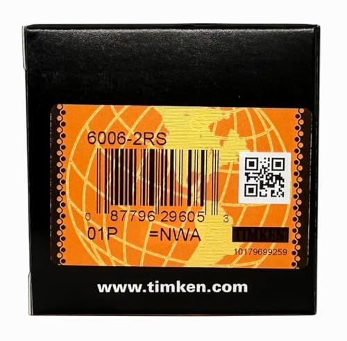 2PACK TIMKEN 6006-2RS Double Rubber Seal Bearings 30x55x13mm, Pre-Lubricated and Stable Performance and Cost Effective, Deep Groove Ball Bearings