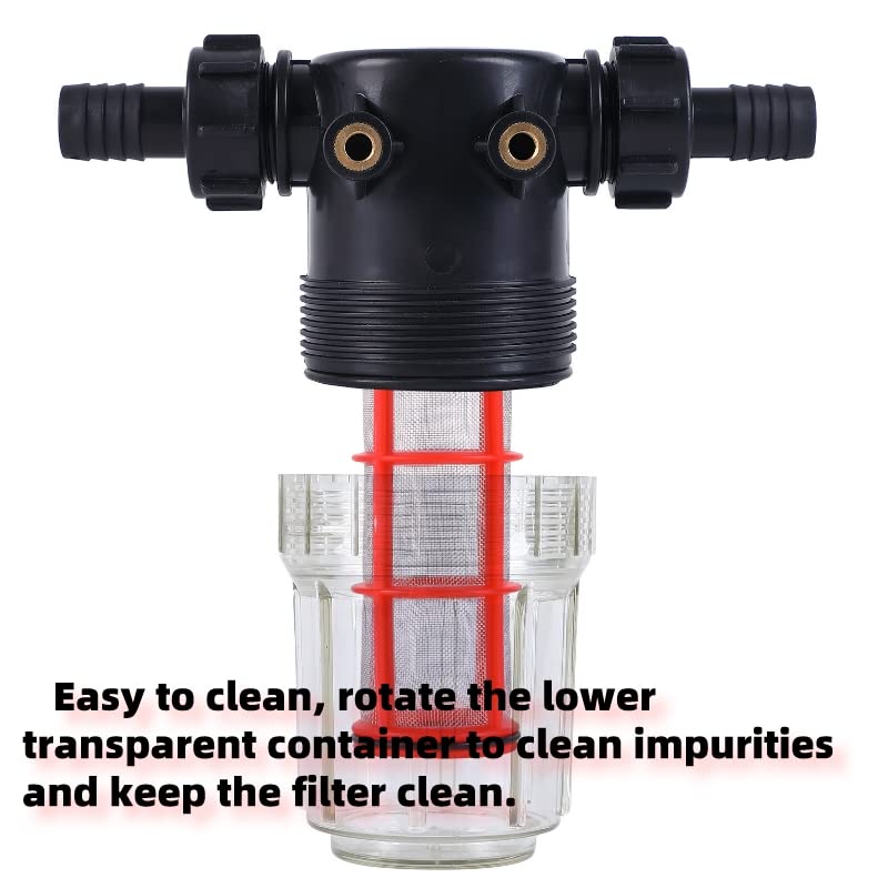 3/4''1/2''hose barb filter, sedimentation filter accessories for inlet water of pressure washer (304 stainless steel, with 40 mesh and 100 mesh filter screens)