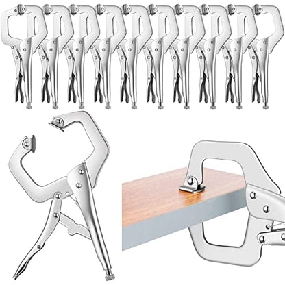 Yexiya 10 Pcs Locking C Clamps, Adjustable with Swivel Pad, 10 Pcs, 11 Inch - size: 11 Inch