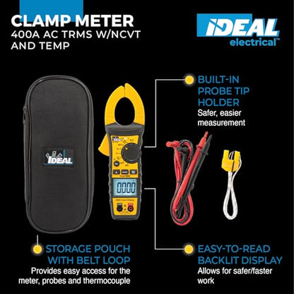 Ideal Electrical Digital AC Clamp Meter, 61-737, 400A, 600V