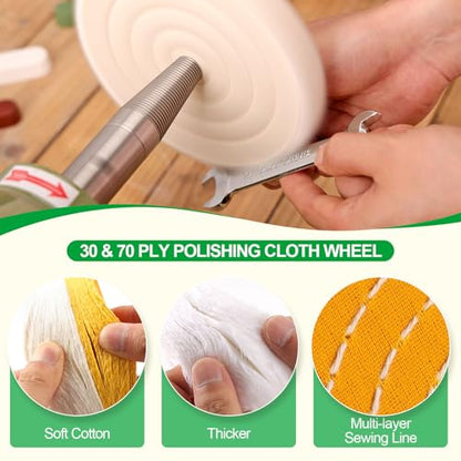 6PCS 8 Inch 5/8" Arbor Hole Polishing Wheels Kit for Bench Grinder - size: 8 inch