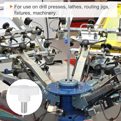 HARFINGTON 20Pcs Wing Knobs M6x10mm Male Thread Plastic Tee Stud Knobs - color: White, size: M6 x 10mm
