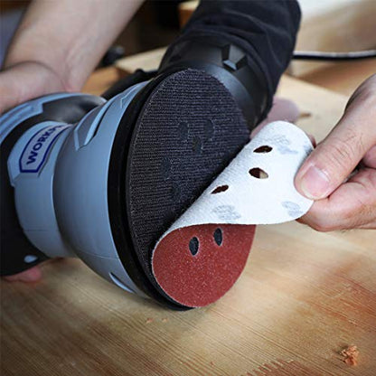 WORKPRO 80-Piece Sanding Disc Set，5-Inch 8-Hole Hook and Loop Sanding Discs, 60, 80, 100, 120, 180, 240, 320, 400 Grits Sandpaper for Random Orbital Sander(Not for Oscillating Tools or Mouse Sander) - size: 80 Count (Pack of 1)