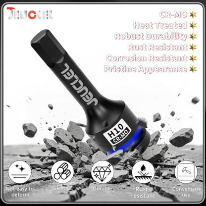 10mm Hex Impact Bit Socket, H10 1/2" Drive Allen Socket, Cr-Mo - size: 1PC | H10 10MM