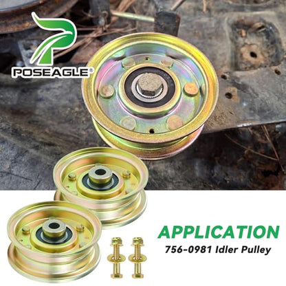 2 Pack 756-04224 Idler Pulley for Cub Cadet LT1050 LT1042 Tractors - size: 2x756-04224